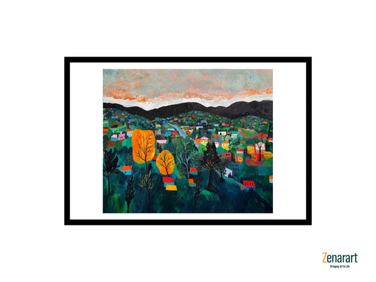 Village by the Flowing Blue