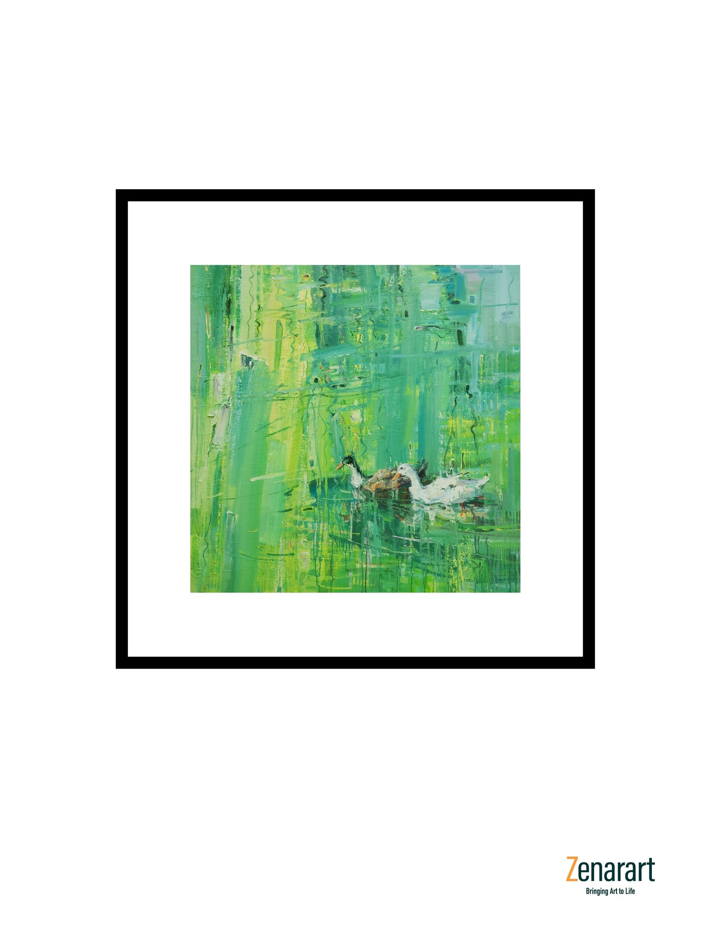 Ducks in Emerald Waters