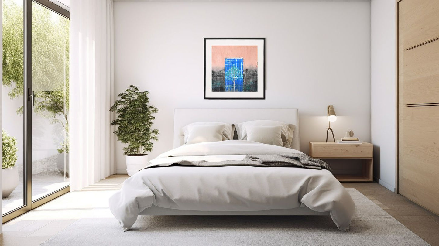 Urban Arbor in Blue Grid