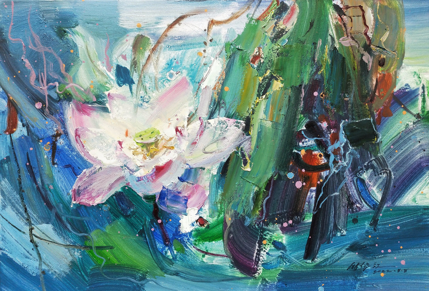 Lotus in Aqua Dreams