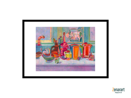 Flames in Cubist Stillness