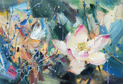 Lotus Whispers on Water's Veil