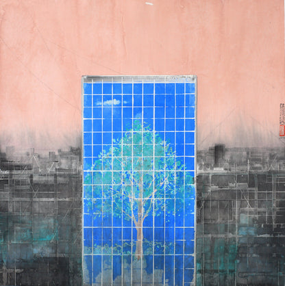 Urban Arbor in Blue Grid